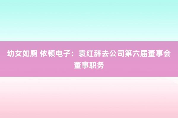 幼女如厕 依顿电子：袁红辞去公司第六届董事会董事职务