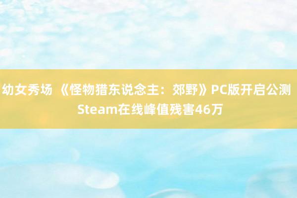 幼女秀场 《怪物猎东说念主：郊野》PC版开启公测  Steam在线峰值残害46万