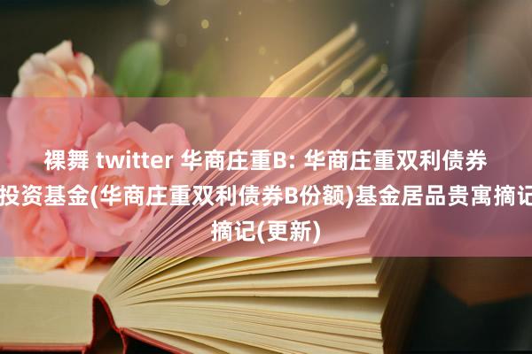 裸舞 twitter 华商庄重B: 华商庄重双利债券型证券投资基金(华商庄重双利债券B份额)基金居品贵寓摘记(更新)