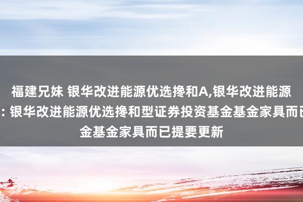 福建兄妹 银华改进能源优选搀和A,银华改进能源优选搀和C: 银华改进能源优选搀和型证券投资基金基金家具而已提要更新