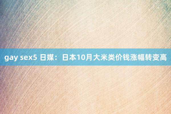 gay sex5 日媒：日本10月大米类价钱涨幅转变高
