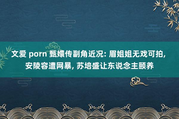 文爱 porn 甄嬛传副角近况: 眉姐姐无戏可拍， 安陵容遭网暴， 苏培盛让东说念主颐养