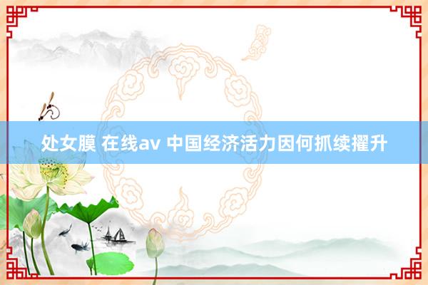 处女膜 在线av 中国经济活力因何抓续擢升