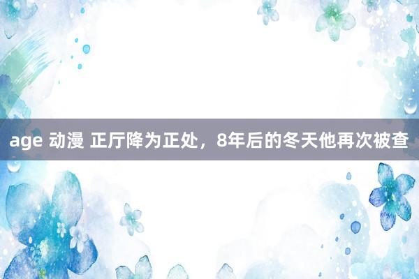 age 动漫 正厅降为正处，8年后的冬天他再次被查
