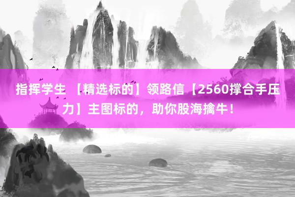 指挥学生 【精选标的】领路信【2560撑合手压力】主图标的，助你股海擒牛！