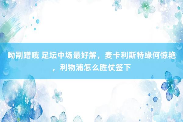 呦剐蹭哦 足坛中场最好解，麦卡利斯特缘何惊艳，利物浦怎么胜仗签下
