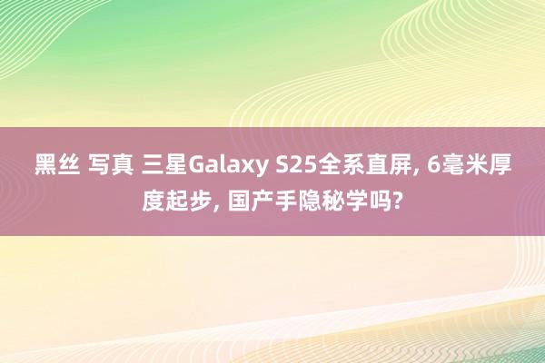 黑丝 写真 三星Galaxy S25全系直屏， 6毫米厚度起步， 国产手隐秘学吗?