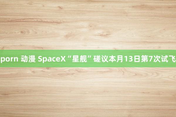 porn 动漫 SpaceX“星舰”磋议本月13日第7次试飞