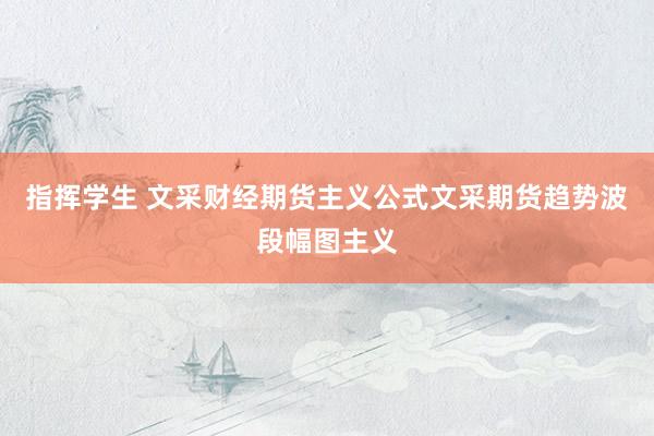 指挥学生 文采财经期货主义公式文采期货趋势波段幅图主义