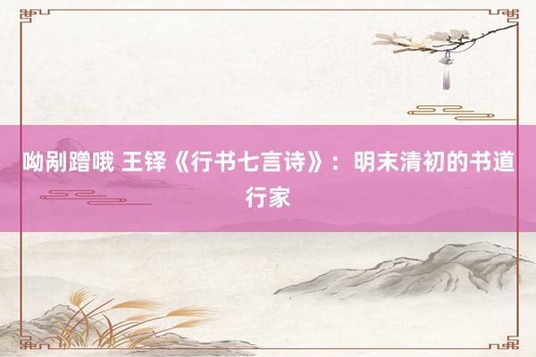 呦剐蹭哦 王铎《行书七言诗》：明末清初的书道行家